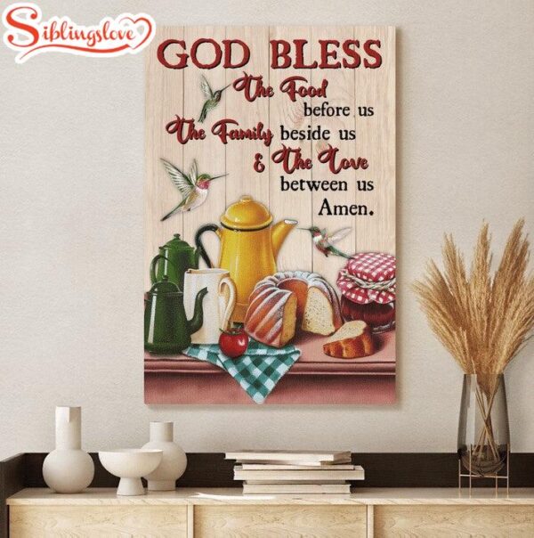 God Bless The Food Before Us Jesus Canvas Posters