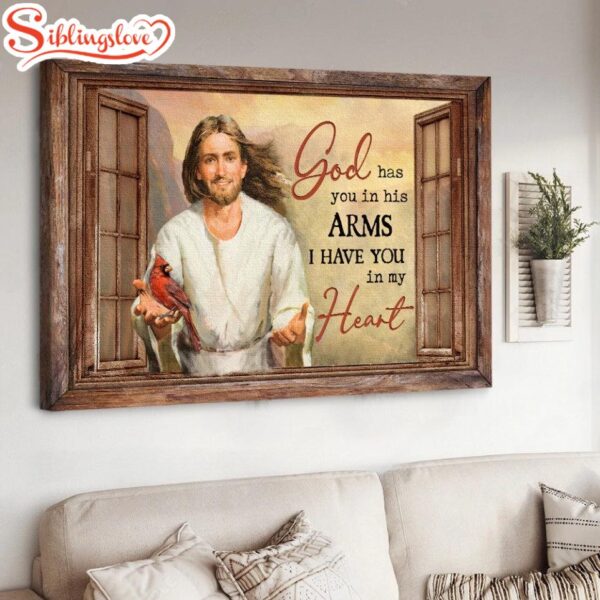 God Has You In His Arms I Have You In My Heart Cardinal Canvas Wall Art