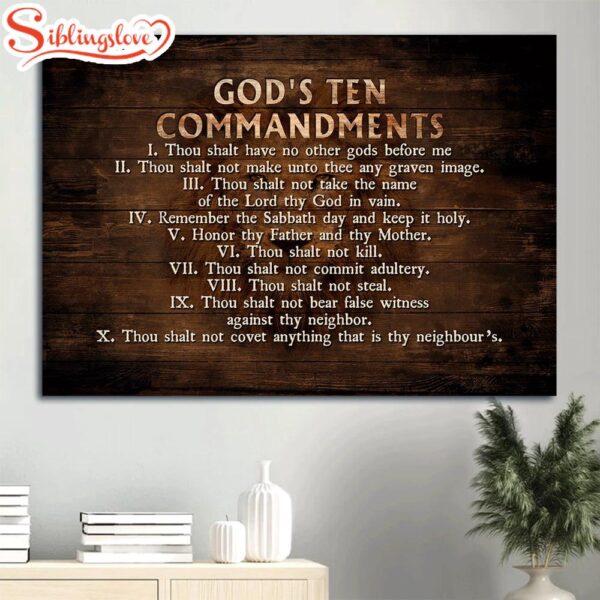 God Jesus Faith God Canvas God’s Ten Commandments Canvas Wall Art