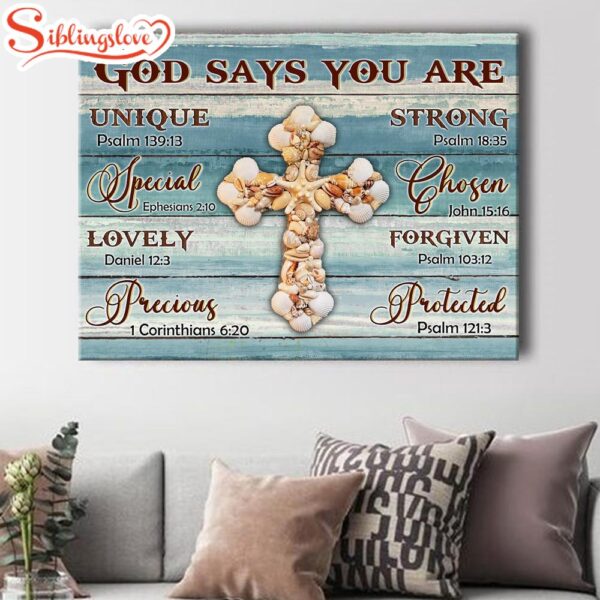 God Says You Are Special Lovely Precious Strong Canvas Canvas Wall Art