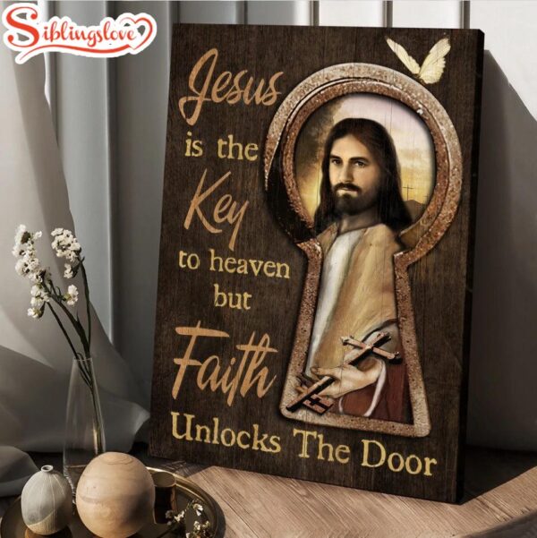 Golden Lock Jesus Is The Key To Heaven Canvas Posters