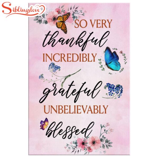 Grateful Thankful Blessed Blessed Canvas Wall Art Prints