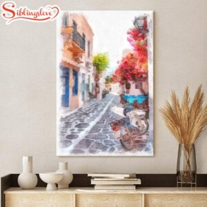 Greek Island Street Painting Canvas…