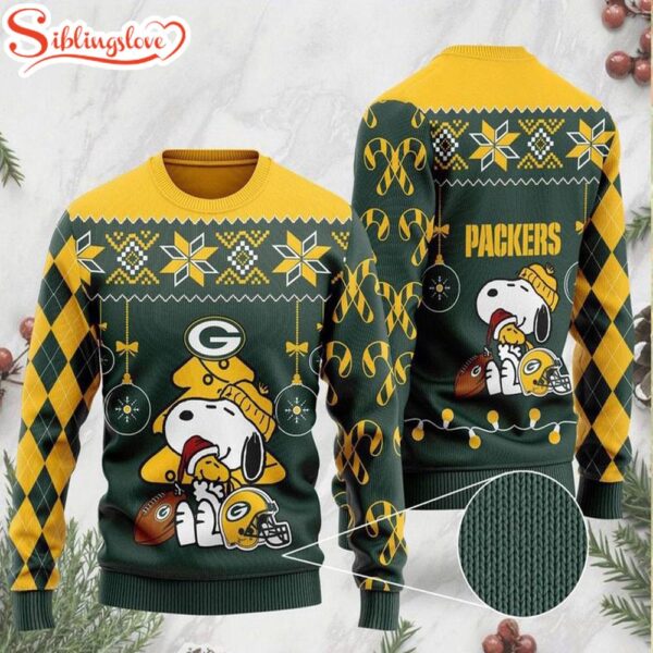 Green Bay Packers NFL Funny Charlie Brown Peanuts Snoopy Christmas Sweater