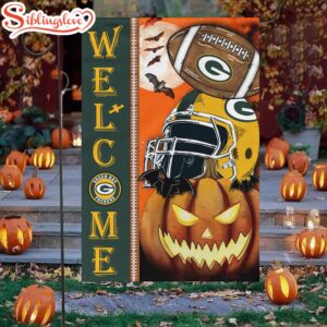 Green Bay Packers Welcome Halloween House And Garden Flag