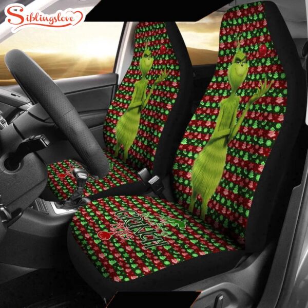 Grinch Christmas Holiday  Cartoon Seat Cover Car Decor