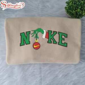 Grinch Hand Christmas Women Embroidered…