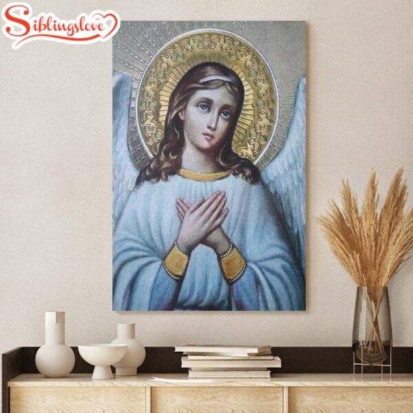 Guardian Angel Archangel Canvas Wall Art Baptism Gift