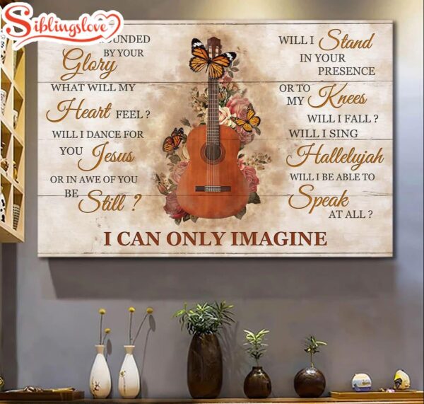 Guitar Rose Butterfly Jesus I Can Only Imagine Canvas Wall Art