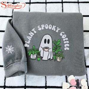 Halloween Ghost Plant Coffee Embroidered…