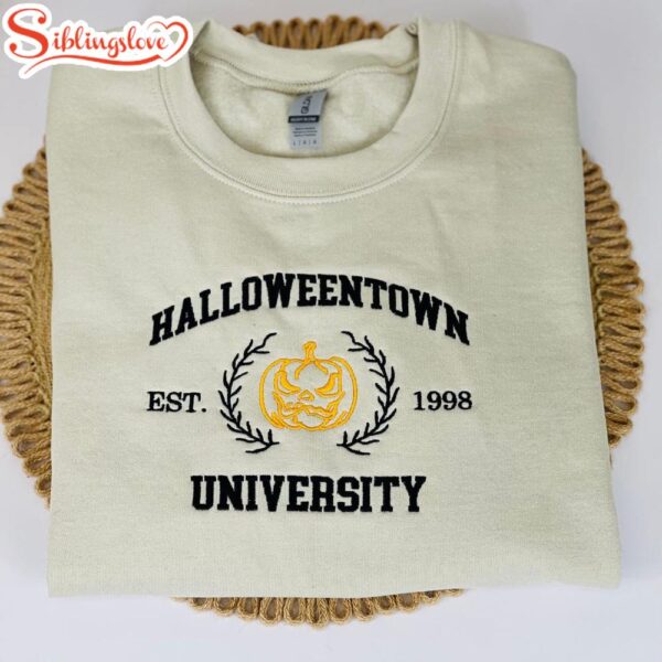 Halloween Town University Embroidered Sweatshirt Fashion Style