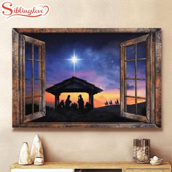 Halo Night Jesus Canvas Wall Art