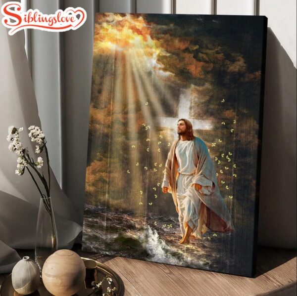 Halo Painting Jesus Walking On Water Canvas Posters