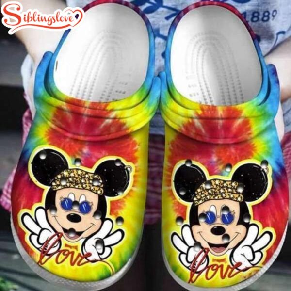 Hippie Mickey Mouse Pattern Clogs Shoes Cartoon Gift Shoes