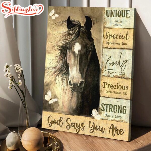 Horse Yellow Background God Says You Are Canvas Posters