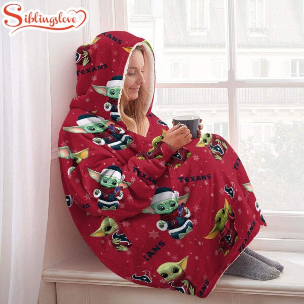 Houston Texans Baby Yoda Huggle Blanket Hoodie