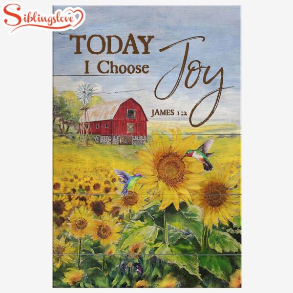 Hummingbird Sunflower Today I Choose Joy James 12 Farmhouse Canvas Wall Art Prints