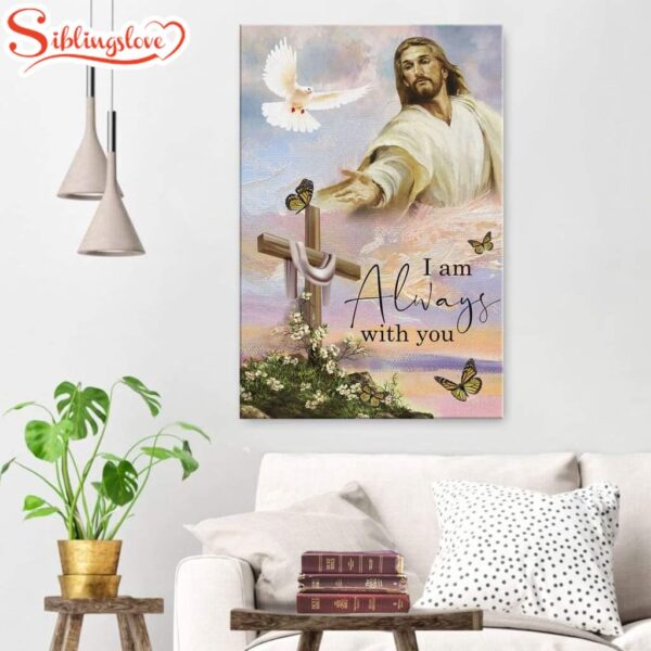 I Am With You Always Matthew 2820 Christian Jesus Christ Reaching Out His Hand Canvas Art