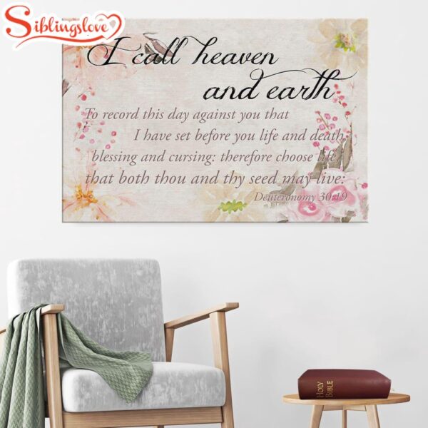 I Call Heaven And Earth Deuteronomy 30 19 Kjv Canvas Wall Art