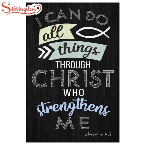 I Can Do All Things Through Christ Philippians 413 Bible Verse Canvas Wall Art Prints