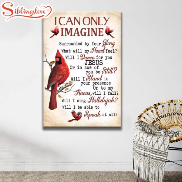 I Can Only Imagine Cardinal Christian Decor Canvas Art