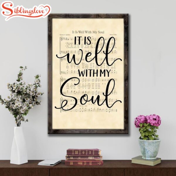 It Is Well With My Soul Hymn Sheet Music Christian Canvas Art