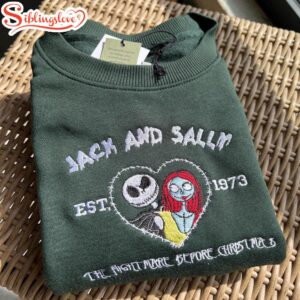 Jack and Sally Embroidered Sweatshirt