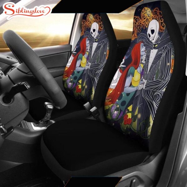 Jack And Sally Nightmare Before Christmas  Cartoon Seat Cover Car Decor er