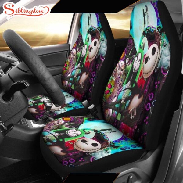 Jack And Sally Nightmare Before Christmas  Cartoon Seat Cover Car Decor ers