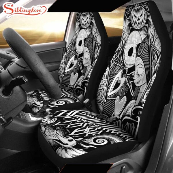 Jack And Sally Seat Covers The Nightmare Before Christmas  Cartoon Seat Cover Car Decor