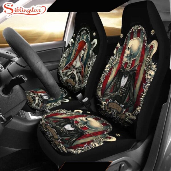 Jack And Sally Seat Covers The Nightmare Before Christmas  Cartoon Seat Cover Car Decor ers