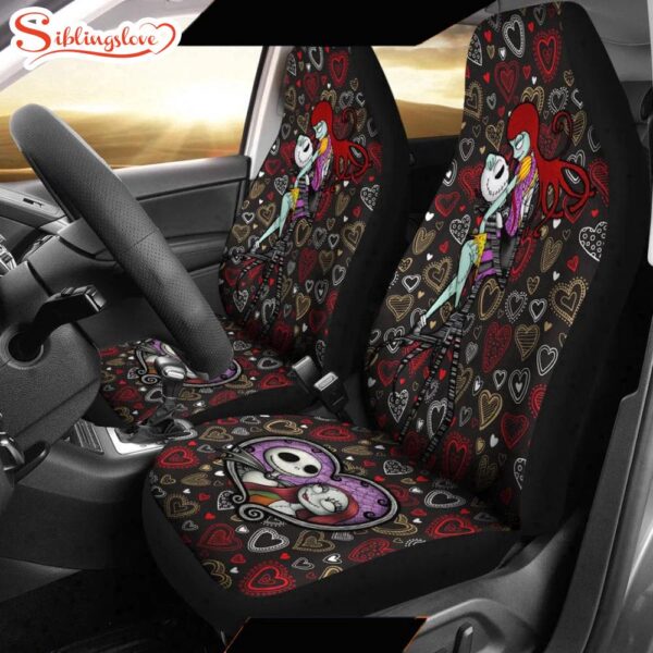 Jack And Sally Valentine Nightmare Before Christmas  Cartoon Seat Cover Car Decor