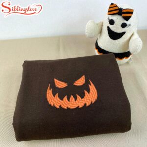 Jack O’Lantern Halloween Embroidered Sweatshirt…