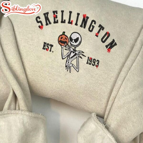 Jack Skellington Pumpkin Halloween Est 1993 Embroidered Sweatshirt