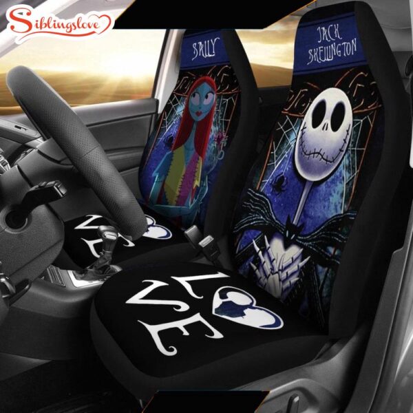 Jack Skellington & Sally Love Car Seat Cover Disney Cart