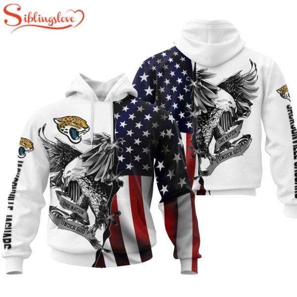 Jacksonville Jaguars NFL Eagle Holding US Flag 3D Hoodie Shirt