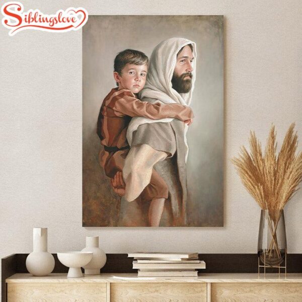 Jesus And A Child Picture Carrying Us Home Canvas Wall Art