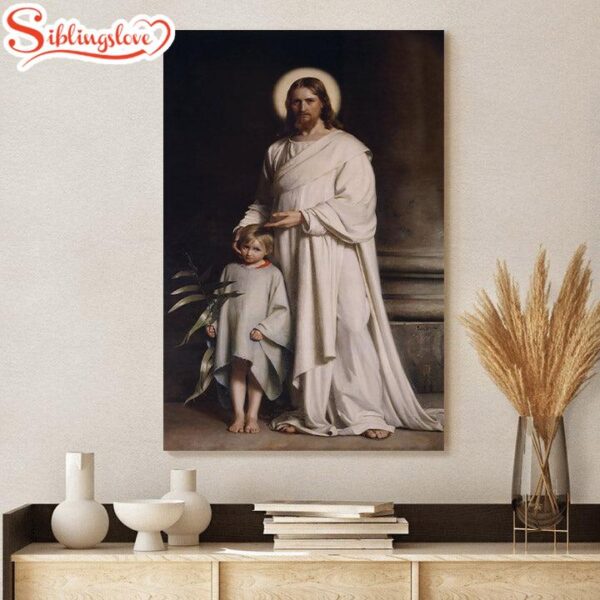 Jesus And A Child Picture Christ With Boy Canvas Wall Art