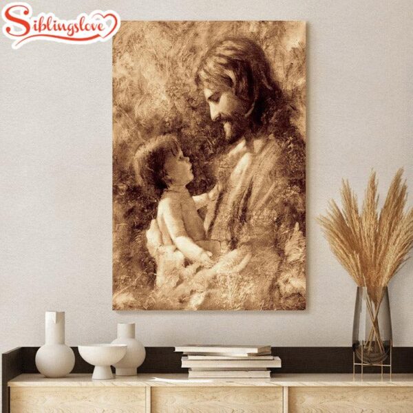 Jesus And A Child Picture For Such Is The Kingdom Canvas Wall Art