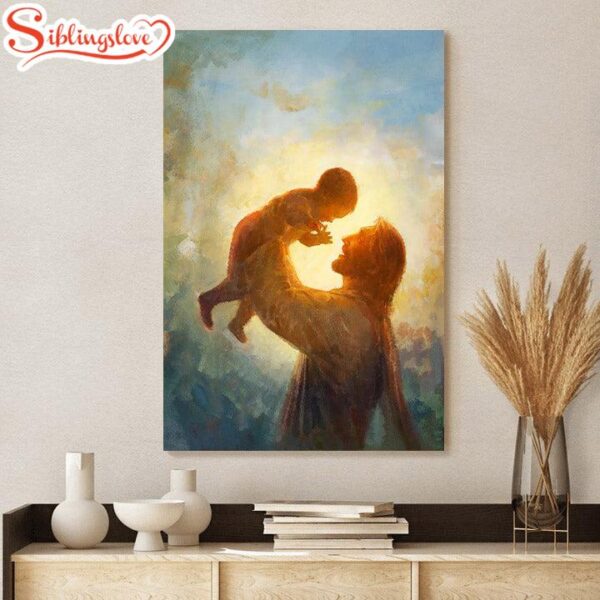 Jesus And A Child Picture Heaven’s Gift Canvas Wall Art