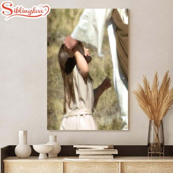 Jesus And A Child Picture Look Up To Me Canvas Wall Art