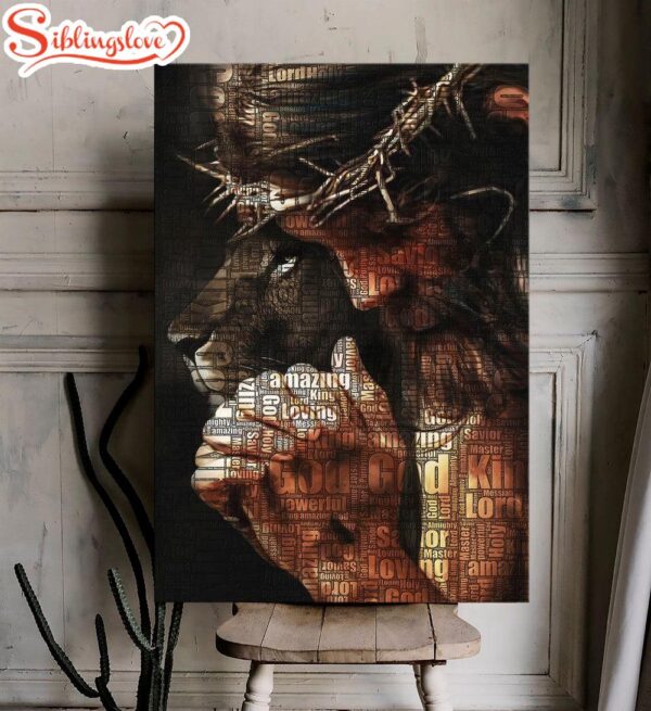 Jesus And Lion Pray And Believe Canvas Posters