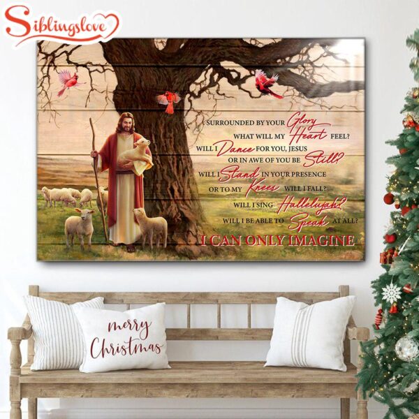 Jesus And Sheeps Surrounded By Your Glory What Will My Heart Feel Canvas Wall Art