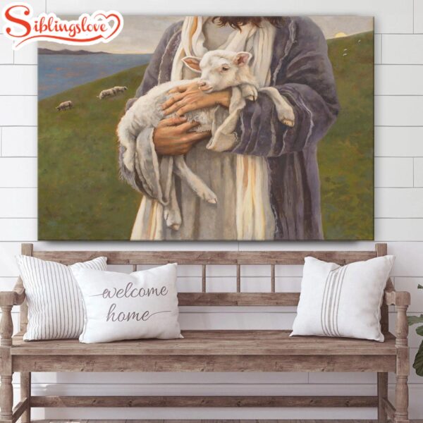 Jesus And The Lamb Picture Amazing Grace Canvas Wall Art