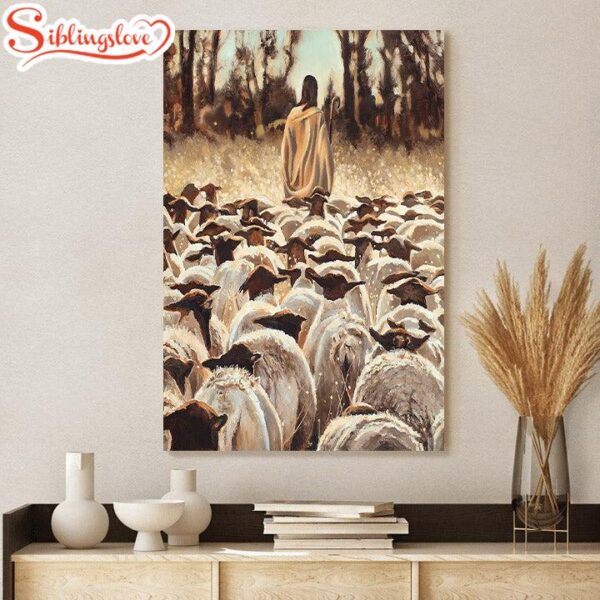 Jesus And The Lamb Picture Be Ye Followers Of Me Portrait Canvas Wall Art