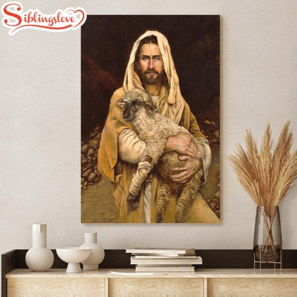 Jesus And The Lamb Picture Bind Up The Broken Hearted Portrait Canvas Wall Art