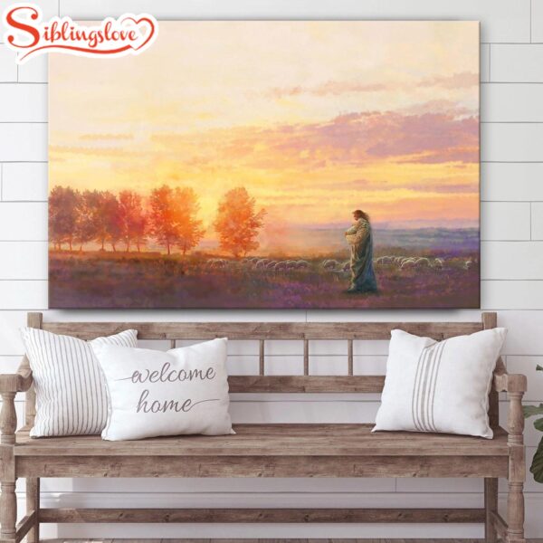 Jesus And The Lamb Picture Eventide Canvas Wall Art