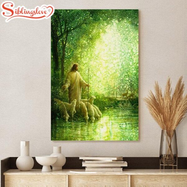 Jesus And The Lamb Picture Feed My Sheep Portrait Canvas Wall Art