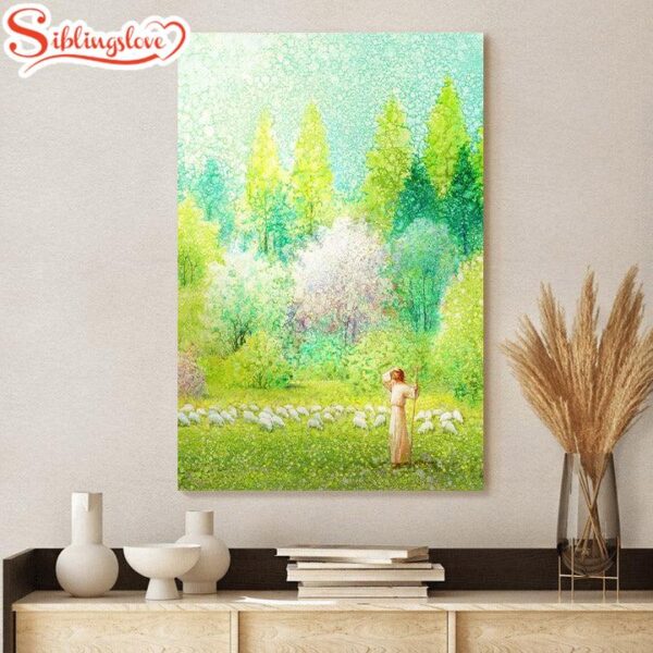 Jesus And The Lamb Picture He Shall Find What Is Lost Portrait Canvas Wall Art