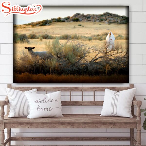 Jesus And The Lamb Picture In Search Of The One Canvas Wall Art